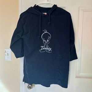Vintage 2001 looney tunes dark blue Tweety bird Hoodie size medium
